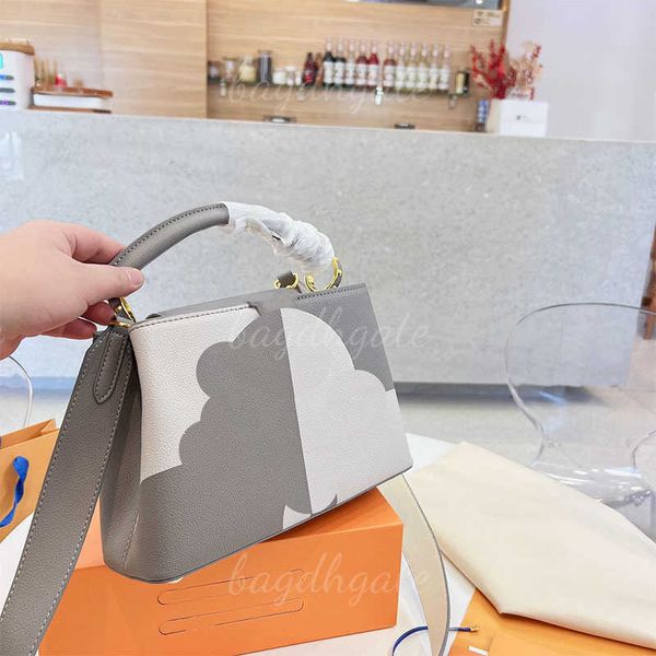 

lvity designer luxurious bag textured-leather womens sweet style classic version handbag with printing and metal buckle messenger cross body