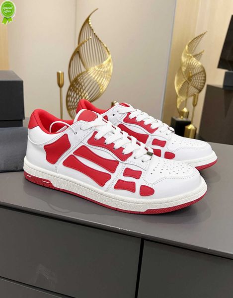 

2023 skel hi sneakers bandana spring sneaker men women casual shoes designer low shoe leather bones applique upper eva footbed sport, Black