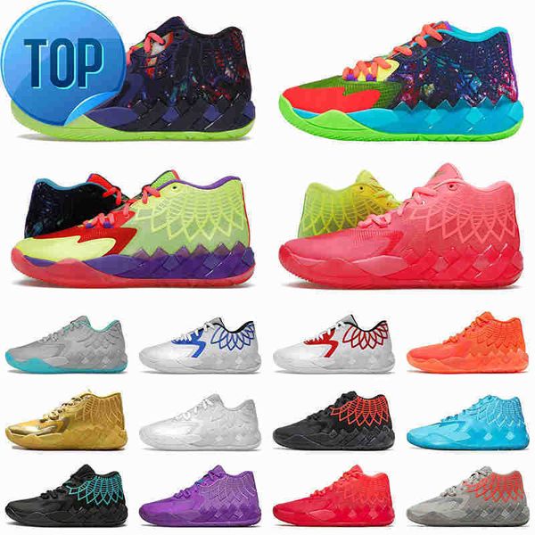 

lamelo ball 1 mb.01 basketball shoes be you sports rick and morty purple cat galaxy men trainers beige black blast buzz city queen city not