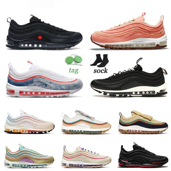 

og 97 97s running shoes men sneakers airmaxs mschf lil nas satan jesus triple offs white black red bred silver bullet sean wotherspoon mens