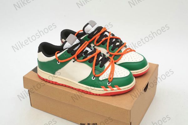 

futura x dk low ow designer chunky shoe panda white pine green unc leather classic trainers sports sneakers off chaussures designers, Black