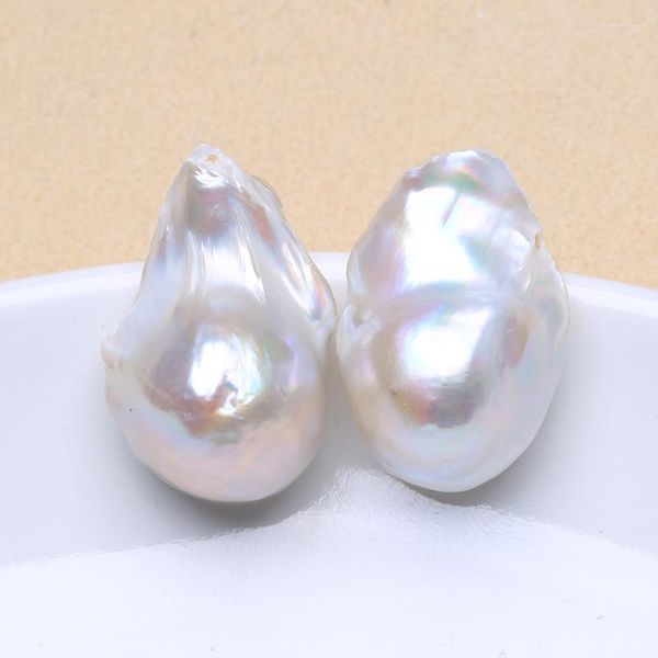 

stud earrings natural freshwater pearl 925 sterling silver large baroque 15-25mm ins fine jewelry gifts for women ea, Golden;silver