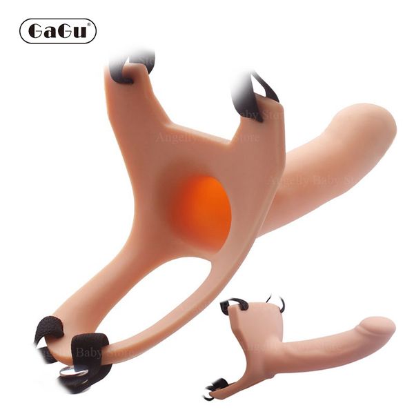 

costumes gagu hollow silicone strapon dildo for men penis pump extend strap on dildo no vibration strap-on penis extender w, Black