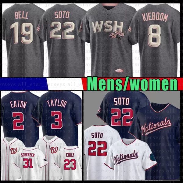

22 juan soto nelson cruz nationals baseball jersey josh bell keibert ruiz lane thomas cesar hernandez carter kieboom stephen strasburg luis, Blue;black