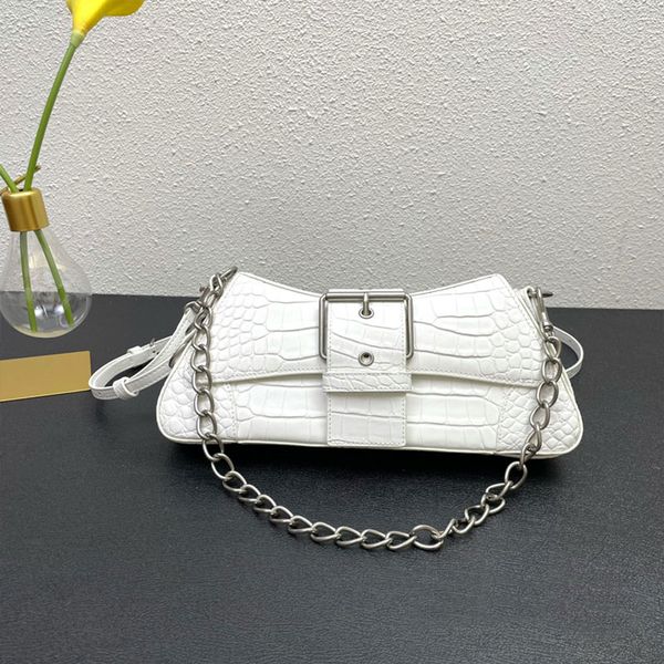 

chain shoulder bag women handbags purse genuine leather cowhide leather silver hardware fashion letters plain crossbody bags multiple colors