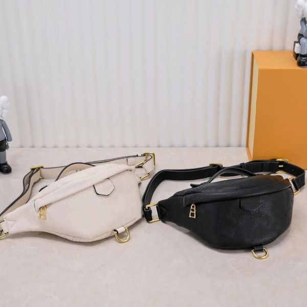 

women genuine leather waist bag fashion letters waists belt bag men zipper embossed fanny packs designer chest bags