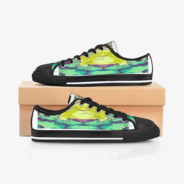 

men women diy custom shoes low canvas skateboard sneakers triple black customization uv printing sports sneakers br57