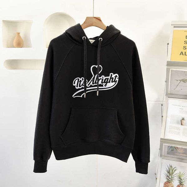 

men hoody fashion amri hoodie designer cotton autumn winter embroidery love letter black loose hooded sweater casual sweatshirt amii star pl, White;black