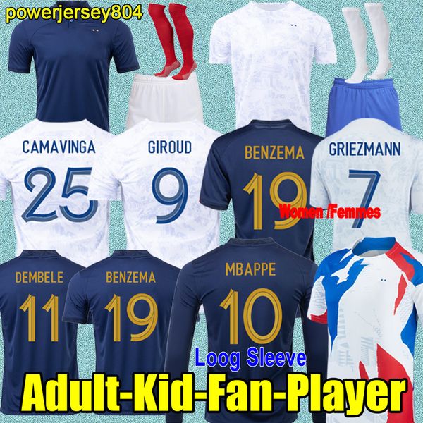 

soccer jerseys benzema griezmann frances soccer jersey mbappe world cup giroud kante maillot de foot equipe maillots kids kit men football, Black;yellow