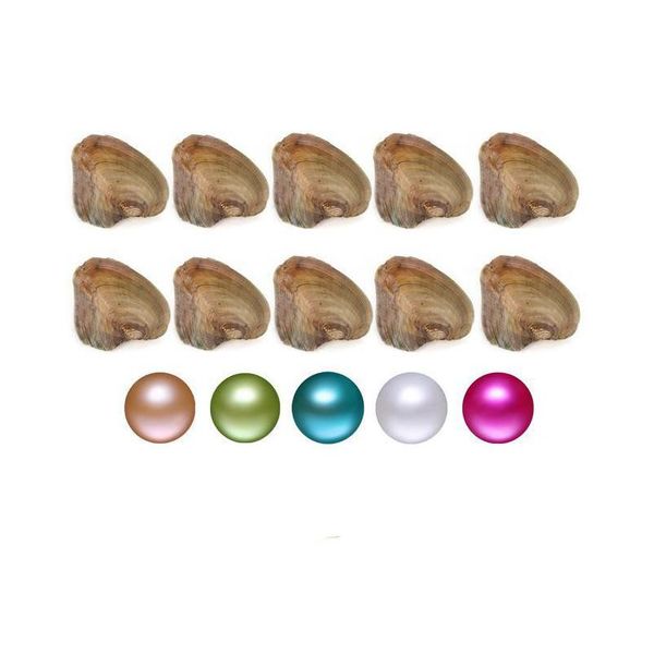 

pearl wholesale diy 67mm round oyster pearl 25 mix color freshwater natural gift loose decorations vacuum packaging for drop deliver dh0j1, White