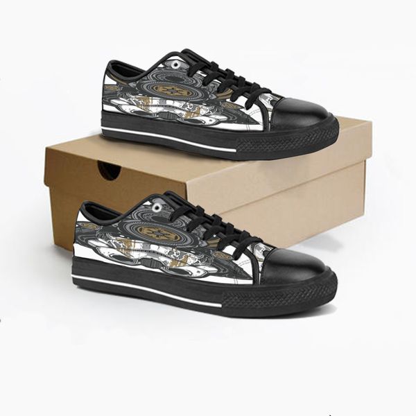 

custom shoes classic canvas low cut skateboard casual triple black accept customization uv printing low mens womens sports sneakers breathab