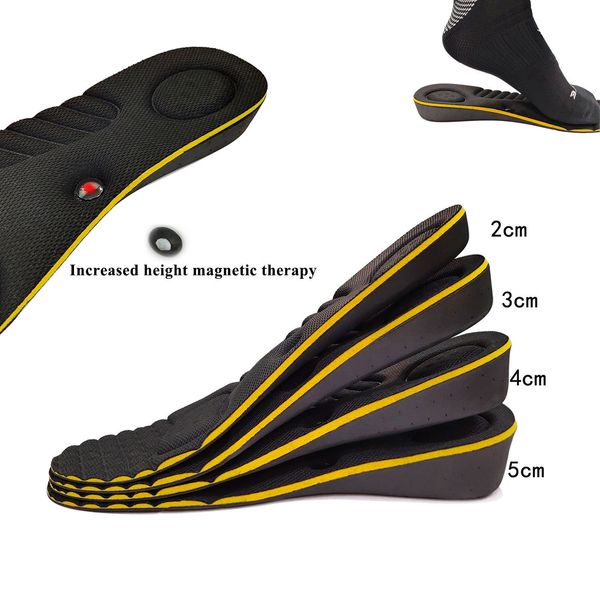 

shoe parts accessories magnet massage height increase insoles 2/3/4/5cm up invisiable heighten insole arch support men women sole inserts pa, White;pink