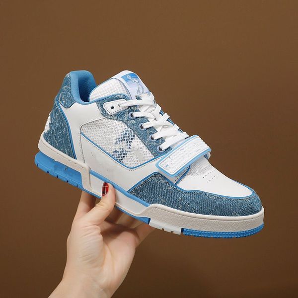 

2022 designer sneaker virgil trainer casual shoes calfskin leather abloh white green red blue letter overlays platform low sneakers size 38-, Red;white