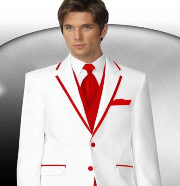 

customize white man blazer suit groom tuxedos notch lapel groomsmen men wedding holiday clothing suits jacketpantstievest no4874365, Black;gray