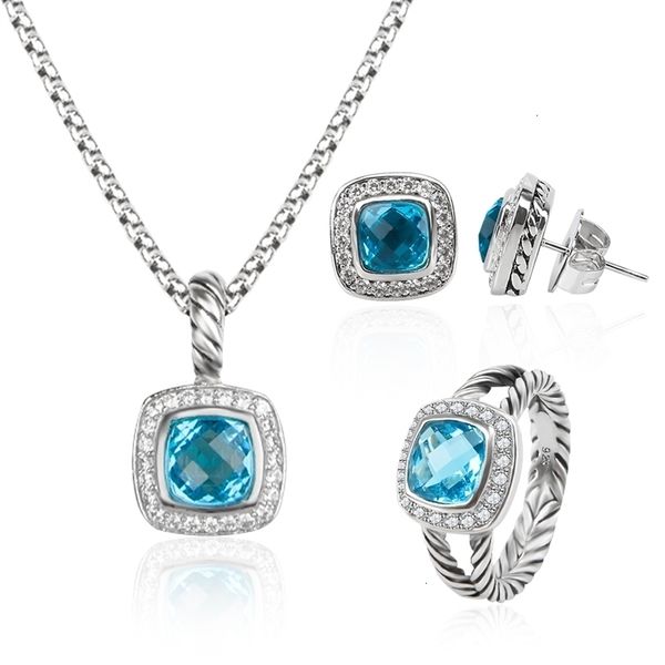 

wedding jewelry sets jade angel ring faux sapphire rope pendant and earring design women men gifts 221115, Slivery;golden