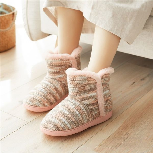 

boots winter women's ankle non-slip thick-soled outdoor cotton shoes woman mixed color soft bottom warm fur ladies snow boot 221114, Black