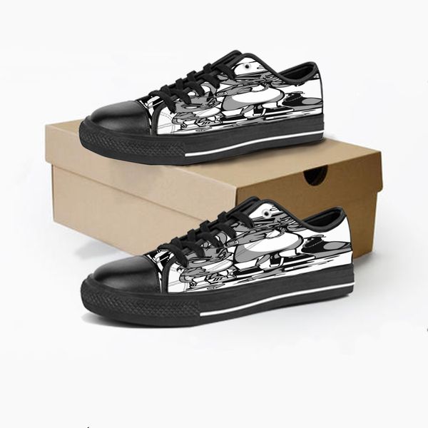 

men women diy custom shoes low canvas skateboard sneakers triple black customization uv printing sports sneakers xuebi 175-10