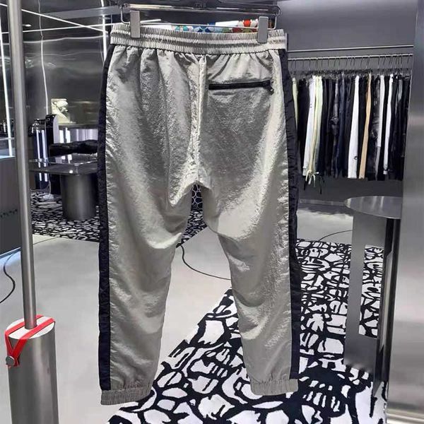 

ultra woven thin sweatpant y3 letter signature printed polyester casual loose trousers for men and women, Black