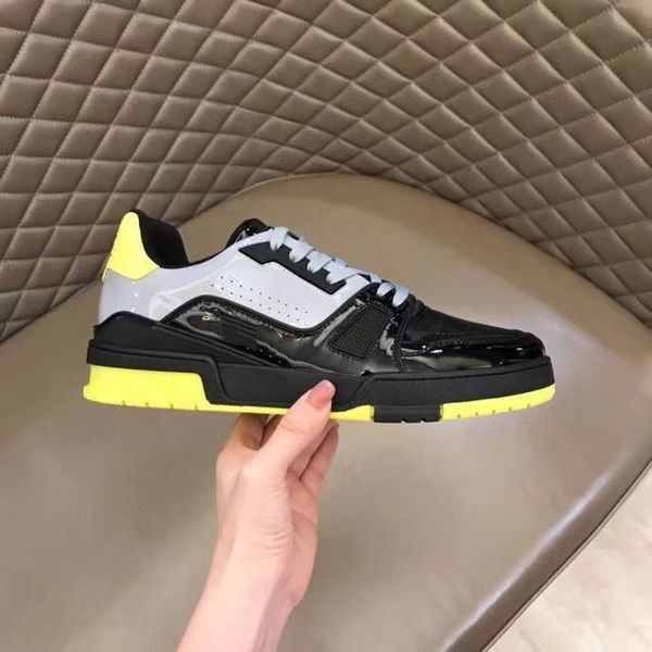 

designer fashion trainer sneaker intage casual shoes virgils alligator-embossed black grey brown white green calf leather french ablohs mens, Red;white