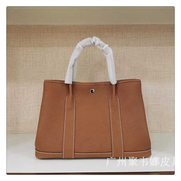 

classic garden party tote bag garden high end bag layer cowhide leather portable women's bucket large capacity shopping mother sxts