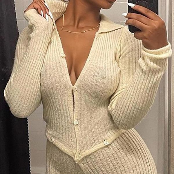 

womens two piece pants kliou yarn farbic set or jumpsuit women solid concise single breasted spilt matching outfit fake 221115, White