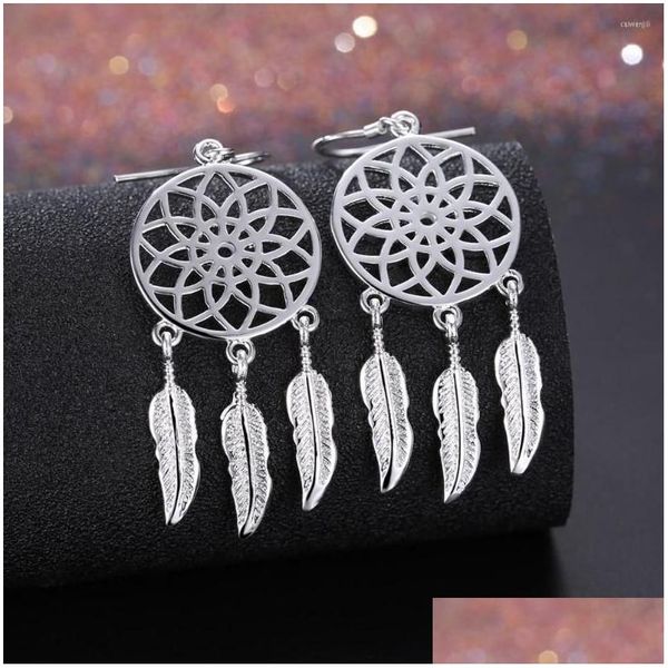 

dangle chandelier dangle earrings 925 sterling sier dream catcher feathers for woman fashion designer party wedding accessories je dh7fv, Silver