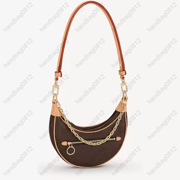 

women designer bags half moon handbag shoulder luxury purses vintage monograms chain underarm baguette bag printed horn shape crossbody cres