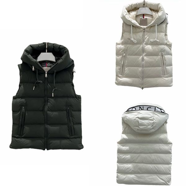 

vests designer men woman fashion puffer vest autumn winter cotton padded coat warm sleeveless down jacket, Black;white