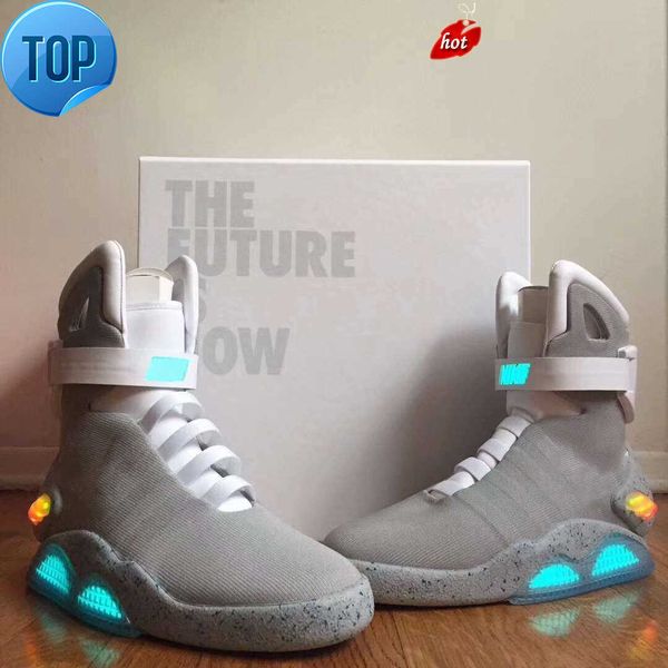 

2021 release authentic air mag back to the future fashion sneakers mens women sports shoes led lighting outdoor trainers with original