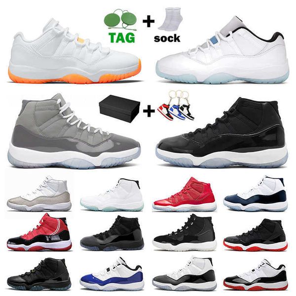 

jumpman 11 11s mens basketball shoes xi citrus low legend blue cool grey high concord space jam cap and gown unc men women jordas, Black
