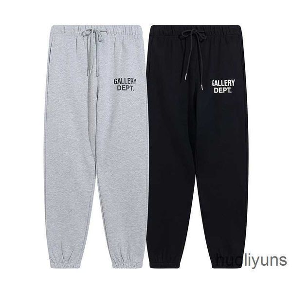 

fashion sweaterpant galleryes pant dept sweater pants street los angeles printed men's women's sports with small legs, Black