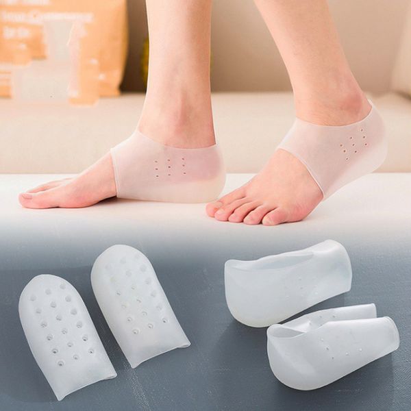 

shoe parts accessories silicone invisible height increased insoles for s men gel heel cups cushion plantar fasciitis socks foot massager sol, White;pink