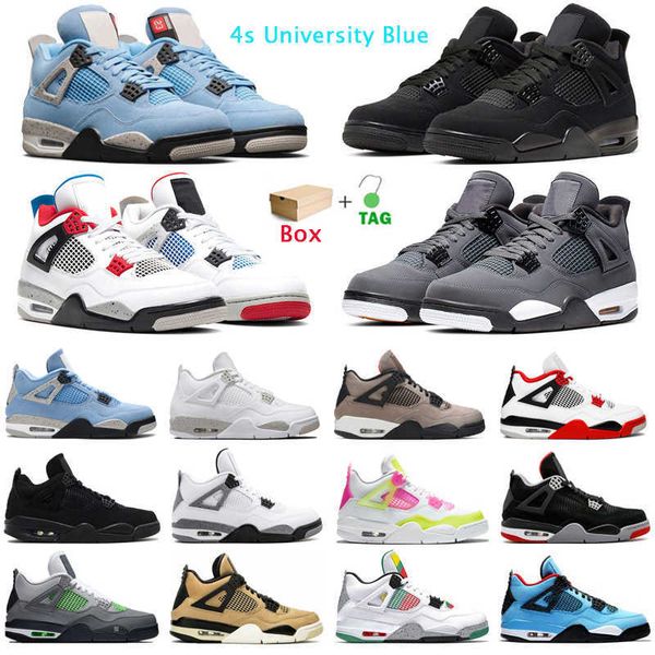 

basketball shoes mens trainers sport sneakers university blue white oreo fire red taupe haze cool grey court purple bred 4s jumpman cheap