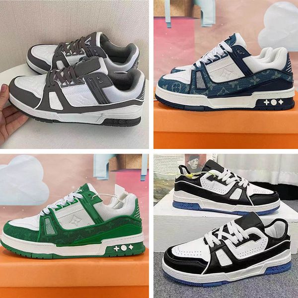 

2022 new printing sneakers men casual shoes grey orange red training shoe trainer wild low-skate platform classic luxury 39-44 sx14, Black