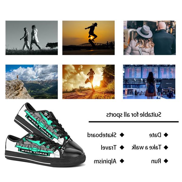 

men women diy custom shoes low canvas skateboard sneakers triple black customization uv printing sports sneakers danta 146-5