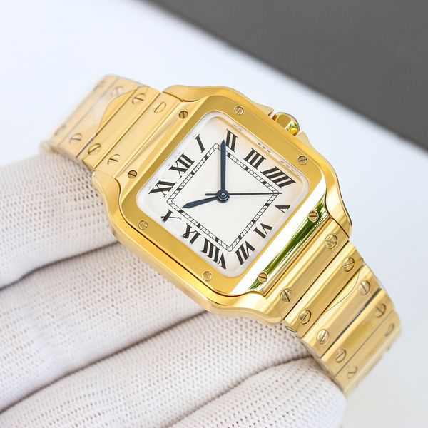 

u1 gold square dial luxury men's watch wgsa0042 39.8mm folding buckle roman numeral sapphire crystal glass 904l stainless steel automat, Slivery;brown
