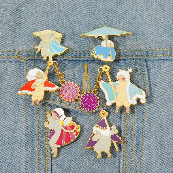 

sky children of the light hard enamel pins custom couples brooches lapel badges cartoon jewelry gift for kids friends, Blue
