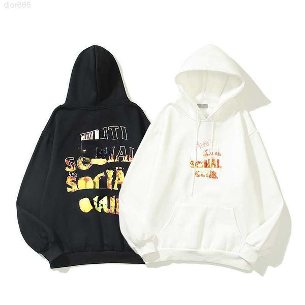 

asscc men's hoodies flame letter plush in hip hop loose street hoodie for men and women, Black