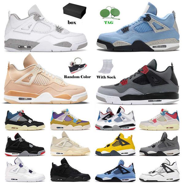 

basketball shoes sneakers trainers sail cactus jack white oreo red thunder university blue black cat with box jumpman 4 4s mens womens jorda