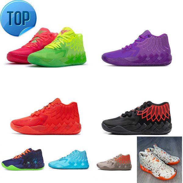 

womens lamelo ball mb 01 basketball shoes rick morty red green galaxy purple black red blue queen buzz kids melo sneakers tennis with