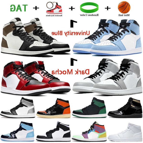 

shoes university blue 1 1s mens silver royal toe dark mocha mid light smoke grey unc patent men women sneakers, Black