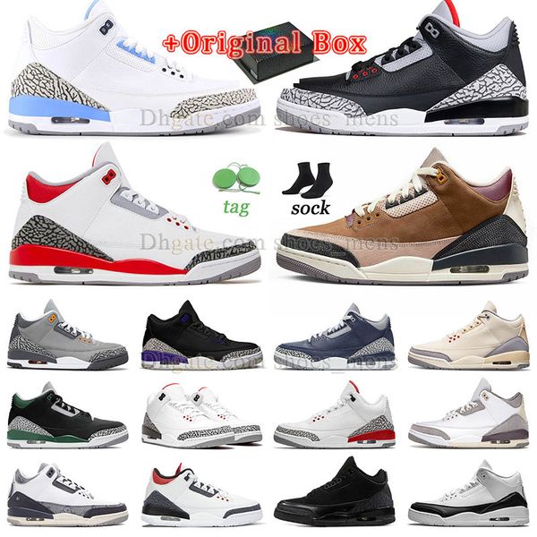 

3s jumpman 3s basketball shoes original with box designer mens womens 2022 new cool grey slim shady unc musilin desert elephant black gold u