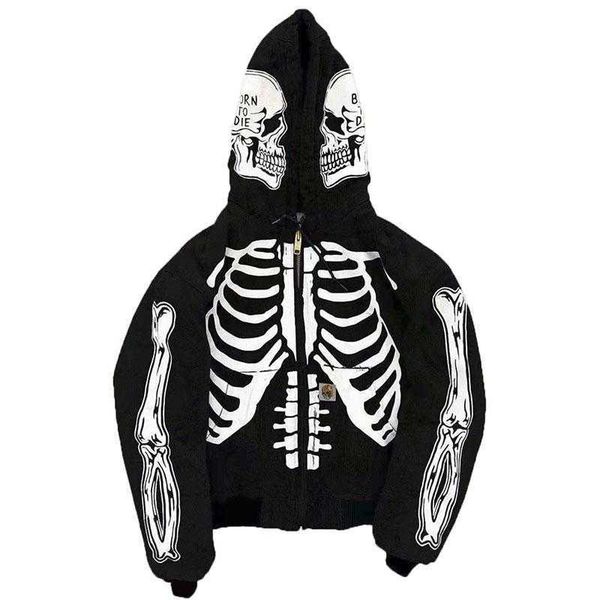 

men's hoodies sweatshirts eoenkky fashion hi street cardigan skull painted streetwear hip hop graffiti hoody size s-4xl, Black