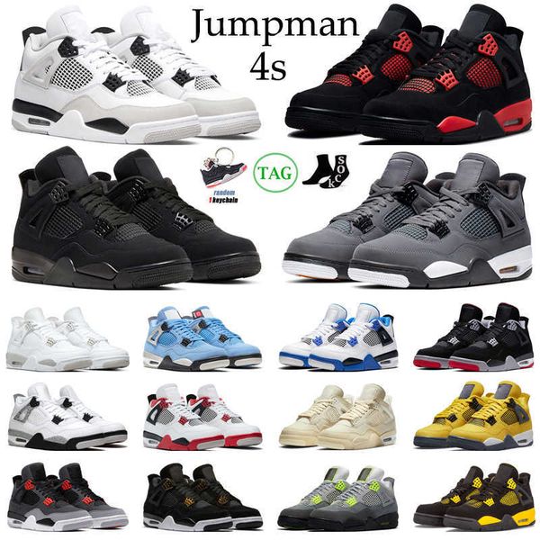 

og 4s basketball shoes men women jumpman 4 black cat red thunder white cement military black university blue royalty mens trainers sports