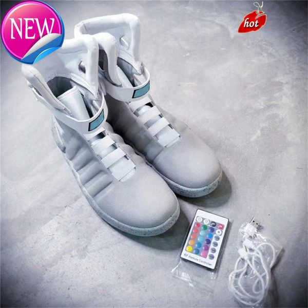 

2023 automatic laces air mag back to the future shoes men marty mcfly led man glow in the dark black red grey marty mcfly's high-top