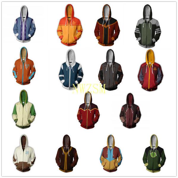 

men's hoodies sweatshirts 2020 avatar the last airbender hoodie cosplay come man women anime casual zipper jackets t221114, Black