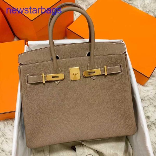

herme brikin bag designer bags handbag online store 2022 new trendy layer cowhide litchi pattern leather women's hand s