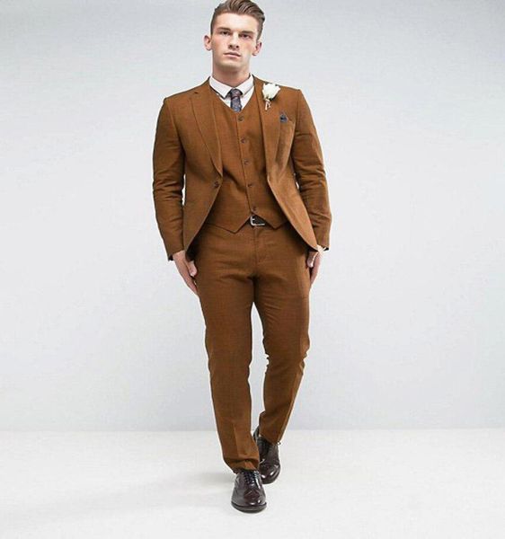 

light brown men 3 piece suit wedding tuxedos excellent groom tuxedos notch lapel slim fit men dinner prom blazerjacketpantstie7009628, Black;gray