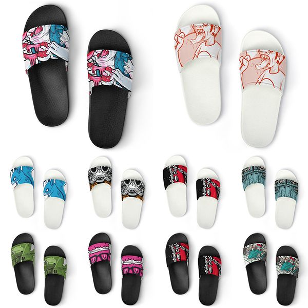 

custom shoes pvc slippers men women diy home indoor outdoor sneakers customized beach trainers slip-on color102