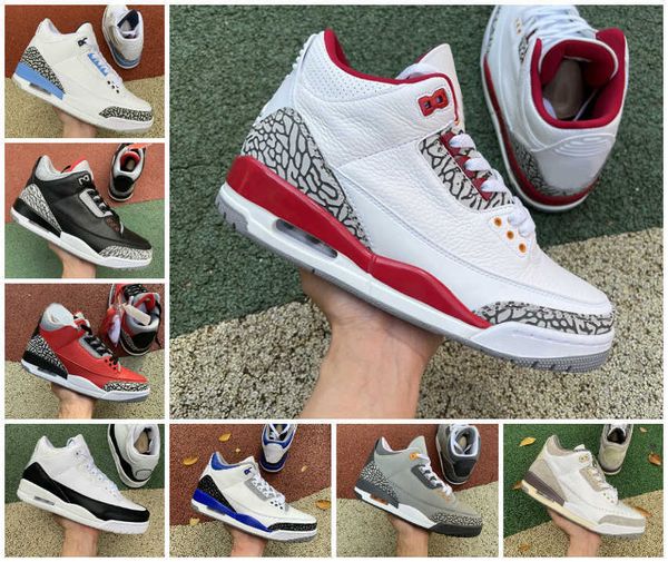 

shoes jumpman 3 3s cardinal red racer blue rust pink cool grey maniere unc fragment varsity royal court purple white black cement georgetown